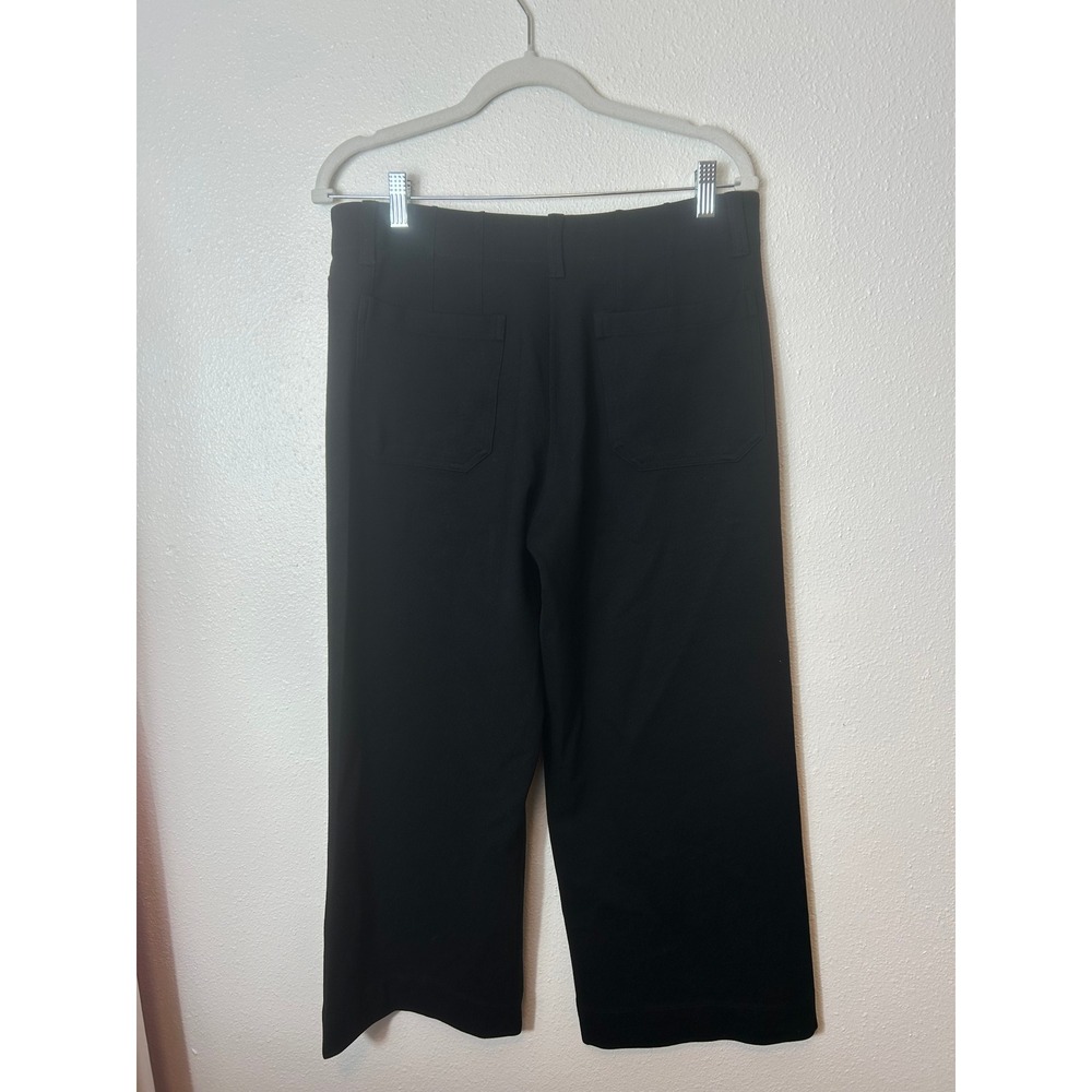 Quince Ultra-Stretch Ponte Cropped Wide Leg Pants Black Sz 10 - Picture 5 of 8